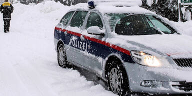 Winter Polizei Unfall