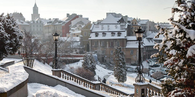 Polen Weihnachten Lublin im Winter 