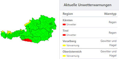 Unwetter-Warnungen