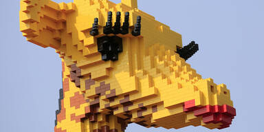 Eine Lego-Giraffe ist das neue Maskottchen eines chinesischen Einkaufszentrums