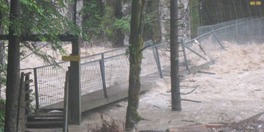 Hochwasser zwischen Kössen und Schleching 