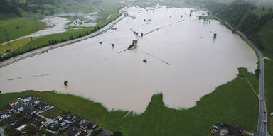 Überflutete Felder bei Lengdorf 