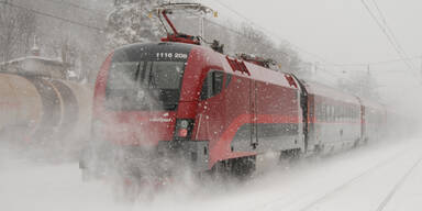 Winter Schnee Zug ÖBB